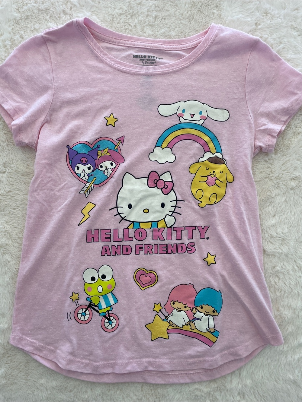 SALE! 50% Off Hello Kitty and Friends Pink Girls' Graphic Tee Size YL